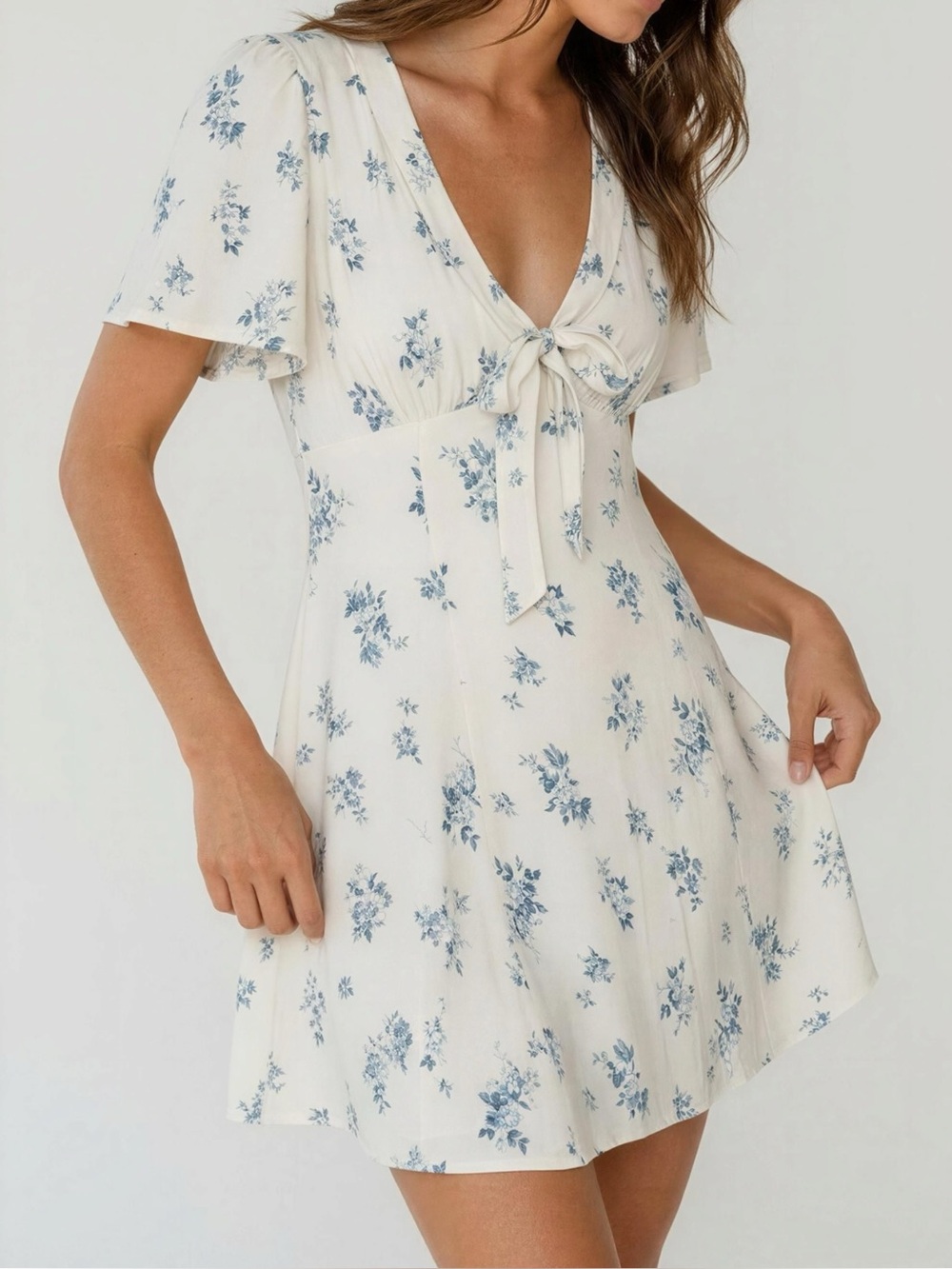 REFORMATION Tyra Mini Dress, Delicacy, 12 (US)
